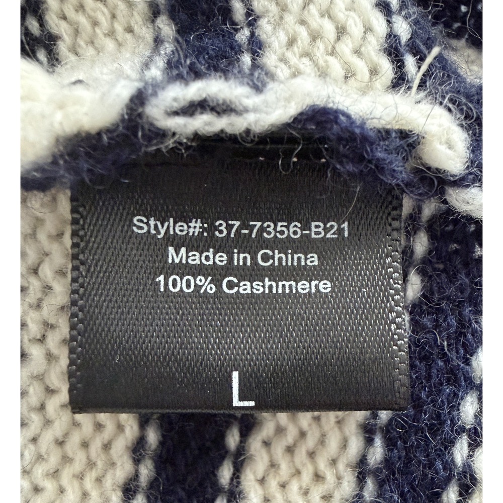 Jenni Kayne 100% Cashmere Boyfriend Sweater Navy Striped Nautical Luxury L - Picture 10 of 14
